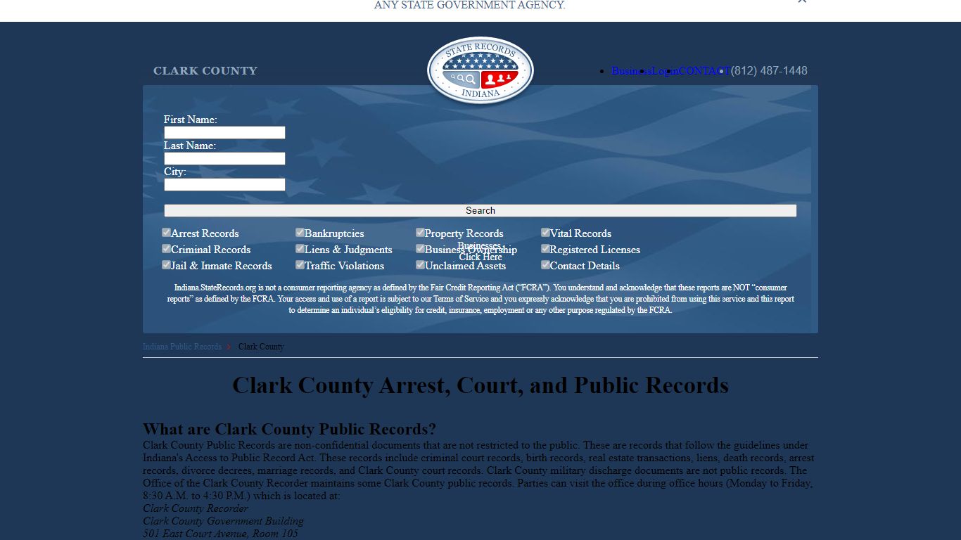 Clark County Arrest, Court, and Public Records